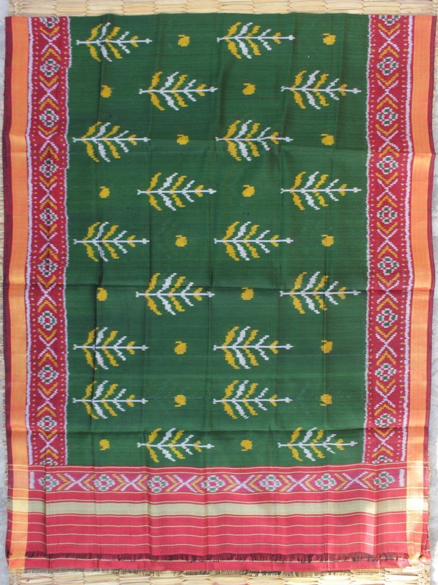 Red-and-Green-handwoven-Patola-silk-dupatta Red-and-Green-handwoven-Patola-silk-dupatta at Shilphaat.com