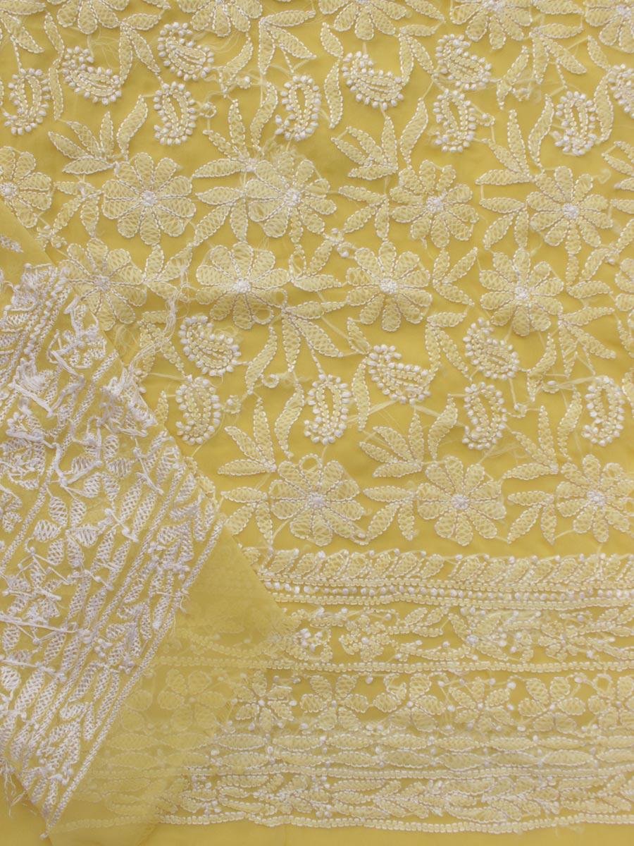 Light-Yellow-georgette-chikankari-salwar-suit-material Light-Yellow-georgette-chikankari-salwar-suit-material at Shilphaat.com