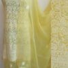 Mustard-Yellow-georgette-chikankari-dress-material at Shilphaat.com