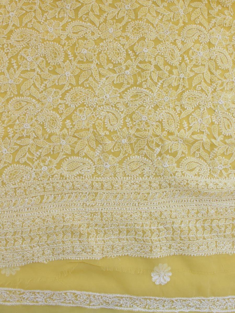 Mustard-Yellow-georgette-chikankari-lucknowi--suit Mustard-Yellow-georgette-chikankari-lucknowi--suit at Shilphaat.com