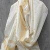 Cream-white-and-golden-mirrorwork-shawl-Shilphaat