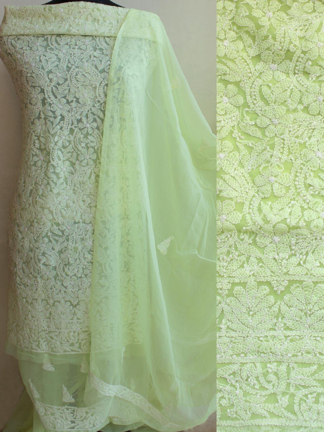 mindaro-Yellow-georgette-chikankari-dress-material mindaro-Yellow-georgette-chikankari-dress-material at Shilphaat.com