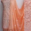 Orange-georgette-chikankari-dress-material at Shilphaat.com