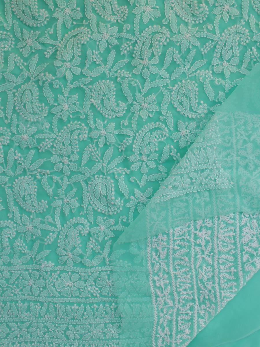 jadeite-green-georgette-chikankari-lucknowi-suit jadeite-green-georgette-chikankari-lucknowi-suit at Shilphaat.com
