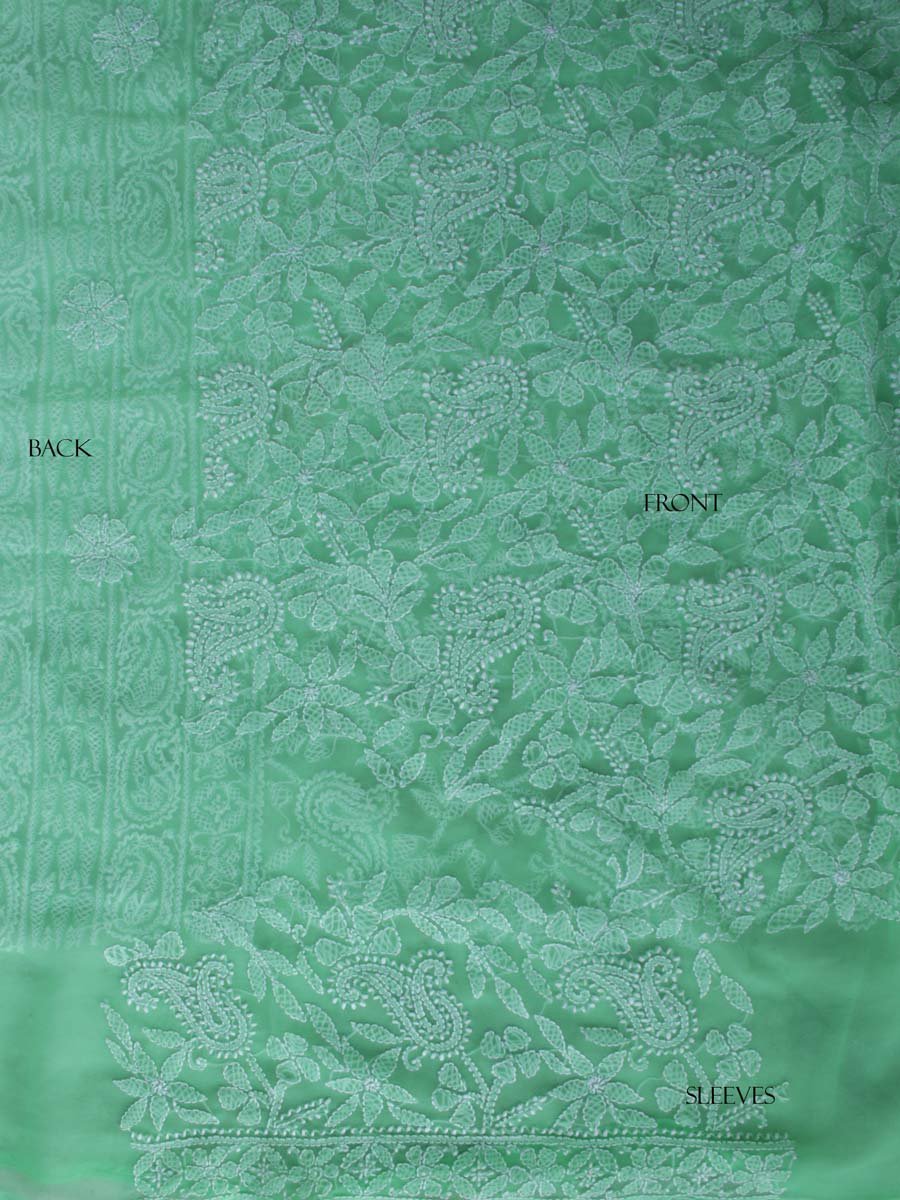 Seafoam-Green-georgette-chikankari-ladies-kurta-fabric Seafoam-Green-georgette-chikankari-ladies-kurta-fabric at Shilphaat.com