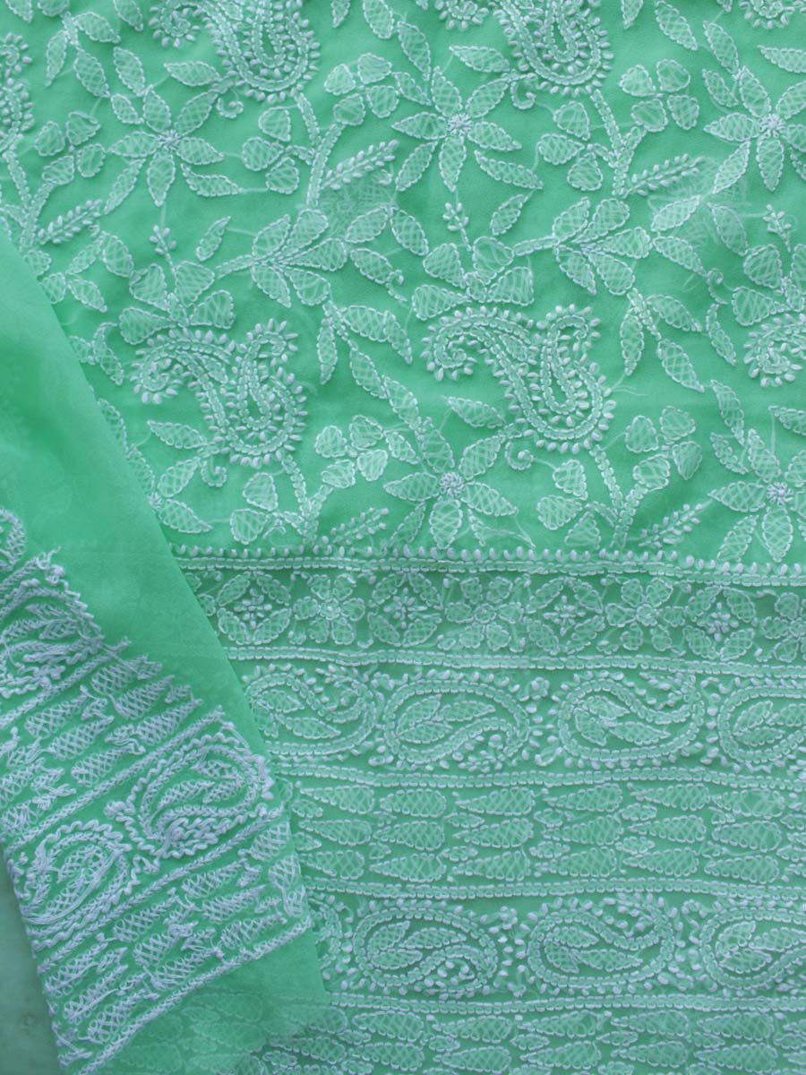 Seafoam-Green-georgette-chikankari-ladies-kurta Seafoam-Green-georgette-chikankari-ladies-kurta at Shilphaat.com
