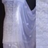 White-chikankari-georgette-dress-material at Shilphaat.com
