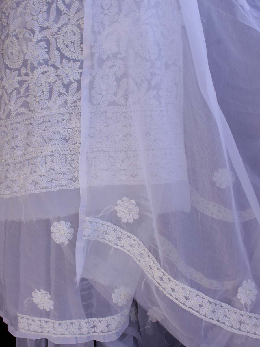 White---chikankari-georgette-lucknowi-suit White---chikankari-georgette-lucknowi-suit at Shilphaat.com