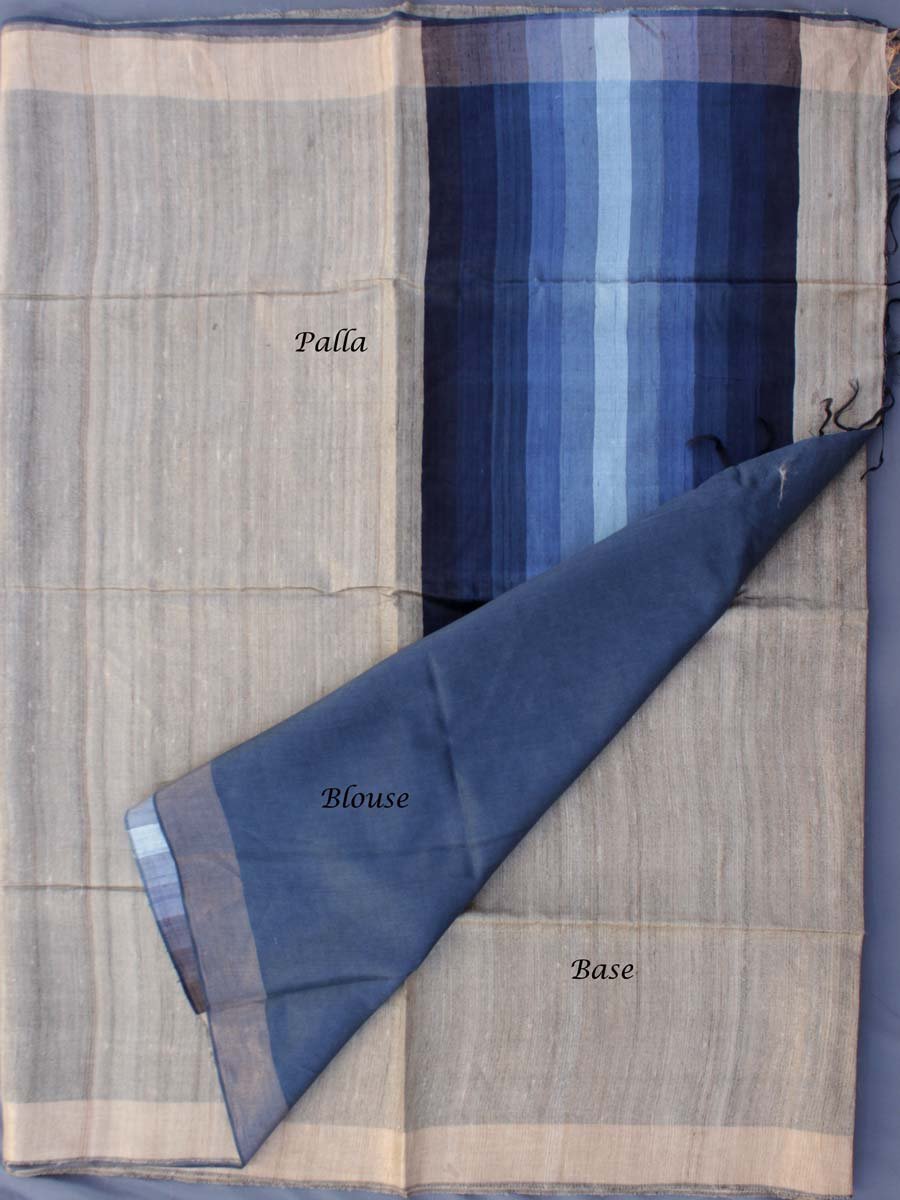 Blue-Palla-Undyed-pure-Desi-tussar-silk-Saree Blue-Palla-Undyed-pure-Desi-tussar-silk-Saree at Shilphaat.com