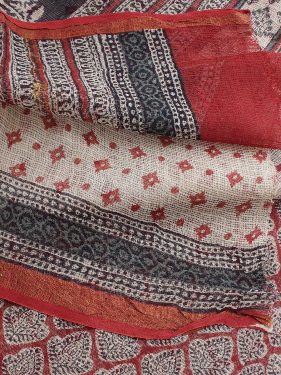Maroon-and-black--Block-printed-kota-cotton-saree-Shilphaat Maroon-and-black--Block-printed-kota-cotton-saree-Shilphaat