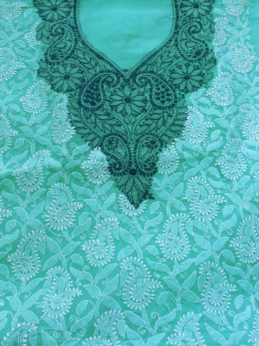 turquoise-green-jaal-chikankari-cotton-3pc-ladies-suit turquoise-green-jaal-chikankari-cotton-3pc-ladies-suit at Shilphaat.com