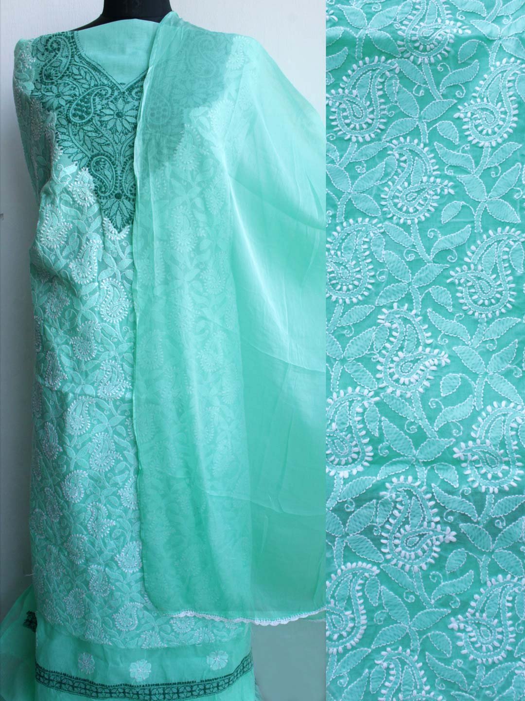 turquoise-green-jaal-chikankari-cotton-dress-material turquoise-green-jaal-chikankari-cotton-dress-material