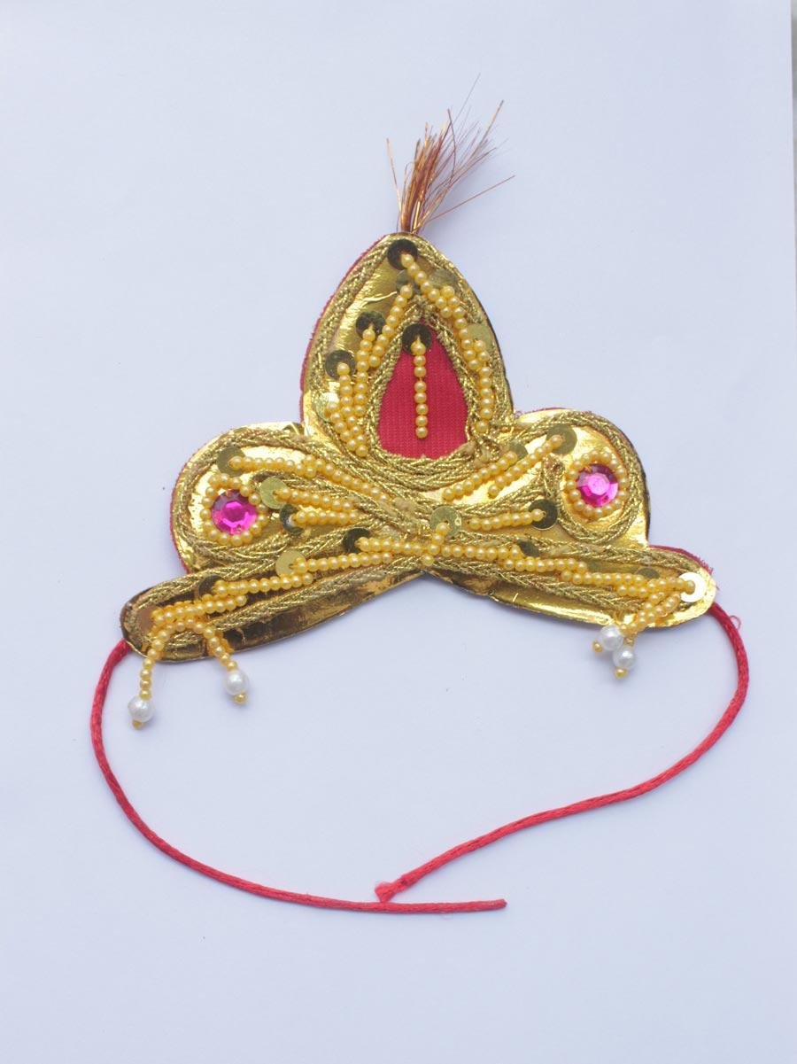 Golden-bride-and-groom-Mauri-mukut-for-wedding Golden-bride-and-groom-Mauri-mukut-for-wedding at Shilphaat.com