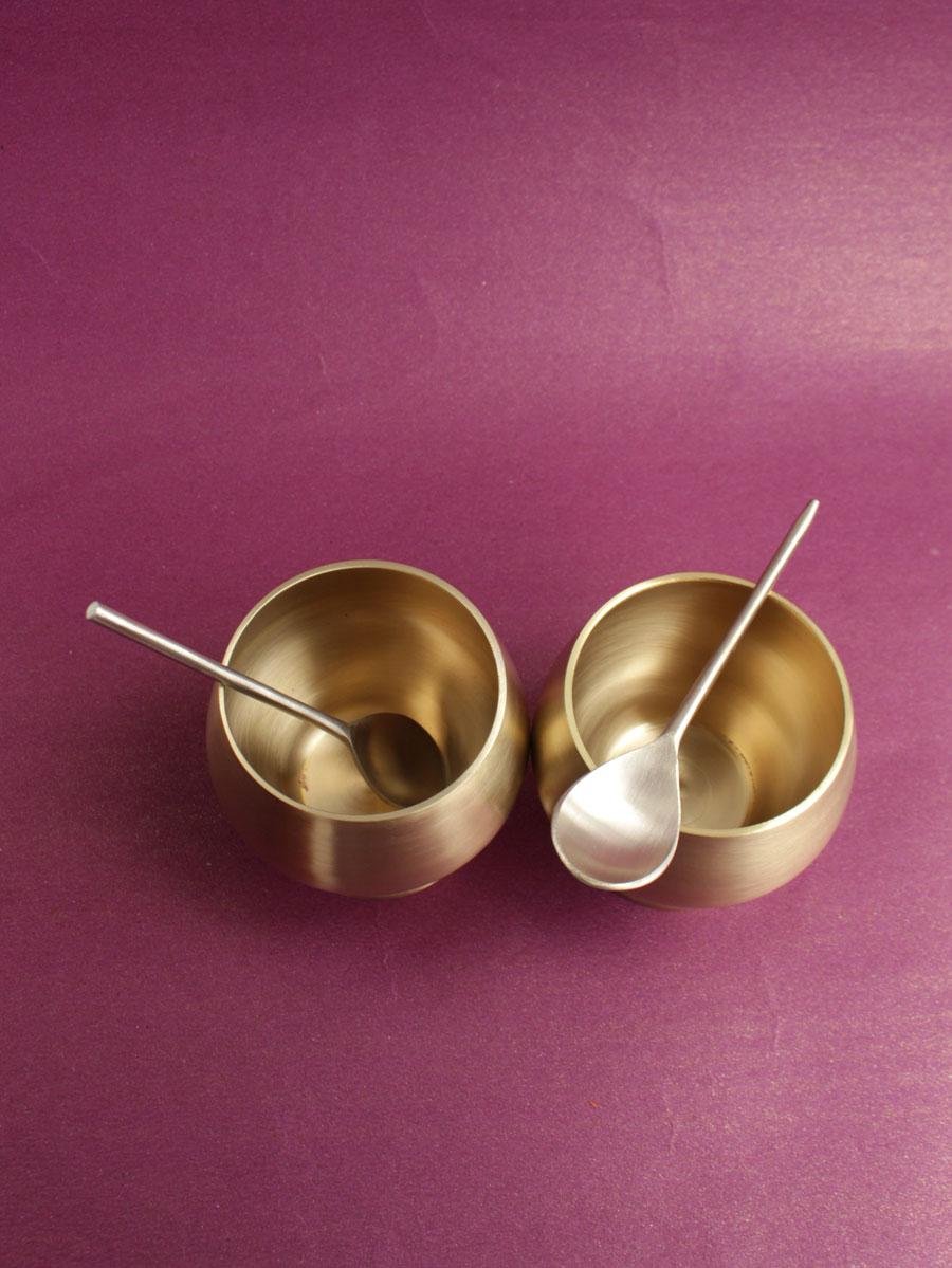 Handcrafted-matte-brass-dessert-bowl-pair Handcrafted-matte-brass-dessert-bowl-pair at Shilphaat.com