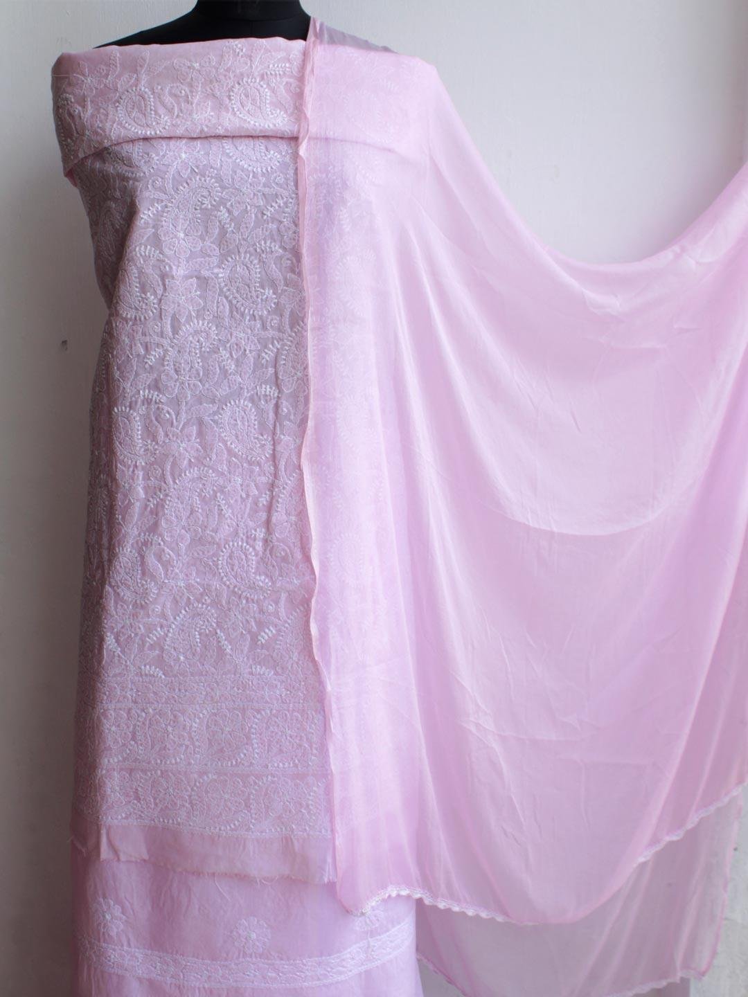 Onion-Pink-chikankari-cotton-dress-material Onion-Pink-chikankari-cotton-dress-material at Shilphaat