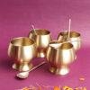 handcrafted-set-of-4-brass-dessert-bowl-and-spoon-pair at Shilphaat.com