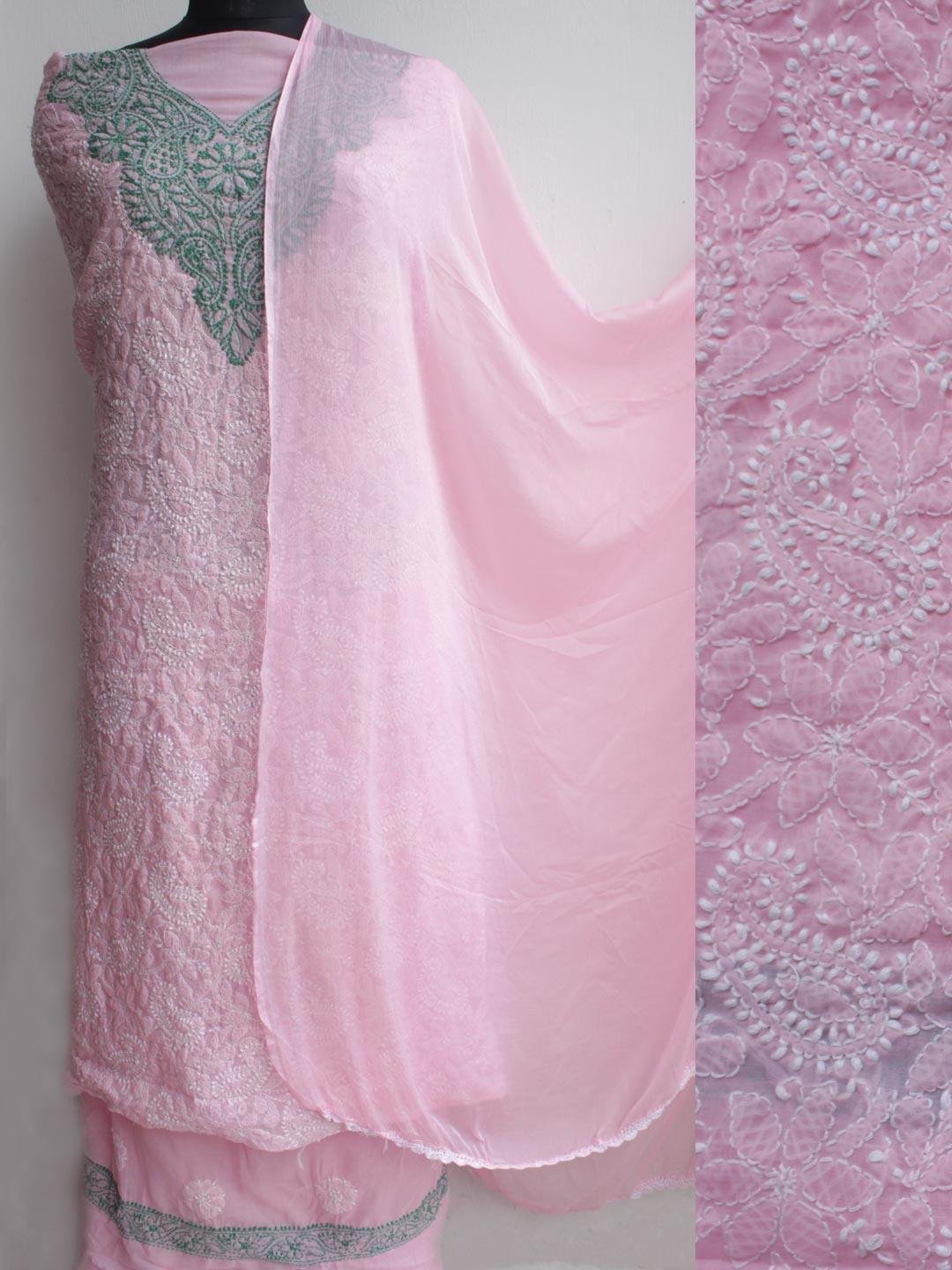 Light-Pink-jaal-chikankari-cotton-dress-material Light-Pink-jaal-chikankari-cotton-dress-material at Shilphaat.com