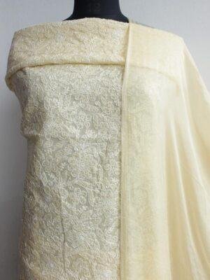 Pale-Yellow-chikankari-cotton-3pc-ladies-suit at Shilphaat.com