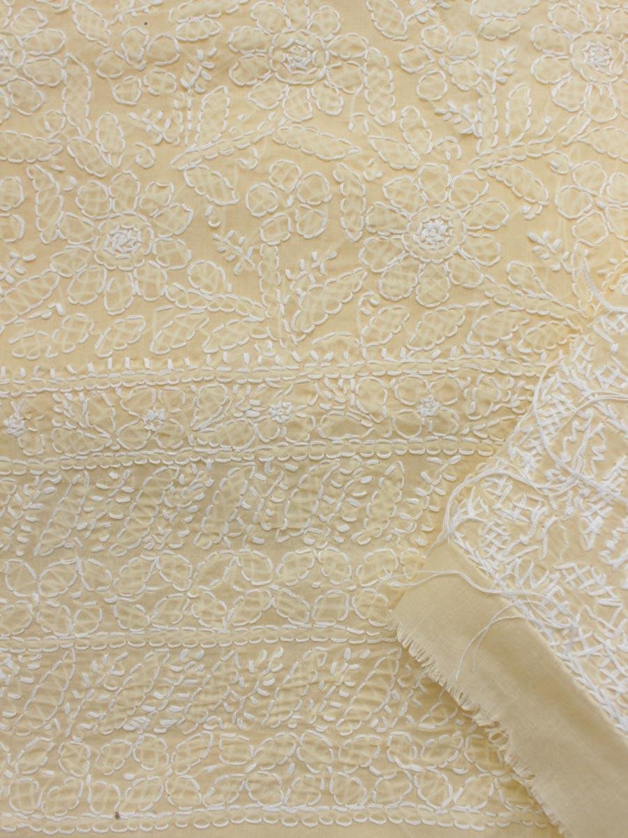 Pale-Yellow-chikankari-cotton-lucknowi-suit Pale-Yellow-chikankari-cotton-lucknowi-suit at Shilphaat.com