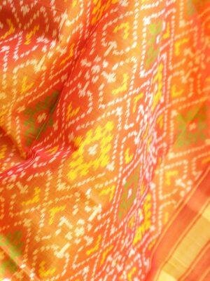 Rust-Orange--handwoven-patan-patola-silk-dupatta