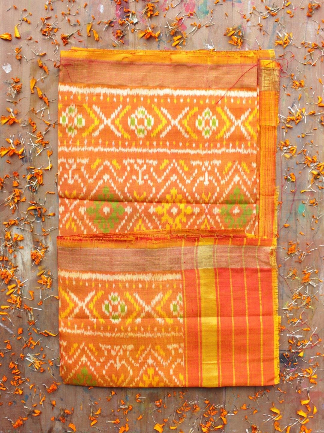 Rust-Orange-pure-silk-patan-patola-dupatta Rust-Orange-pure-silk-patan-patola-dupatta at Shilphaat.com