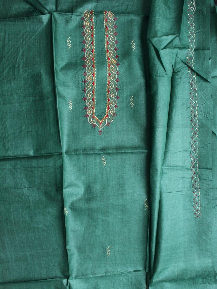Forest-Green-Mens-pure-silk-kurta-fabric Forest-Green-Mens-pure-silk-kurta-fabric at Shilphaat.com