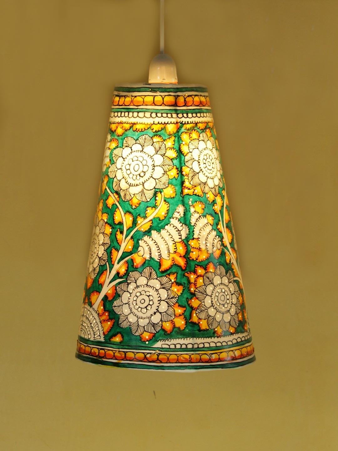 Green-and-Off-white-tholu-bommalata-hanging-lamp Green-and-Off-white-tholu-bommalata-hanging-lamp at Shilphaat