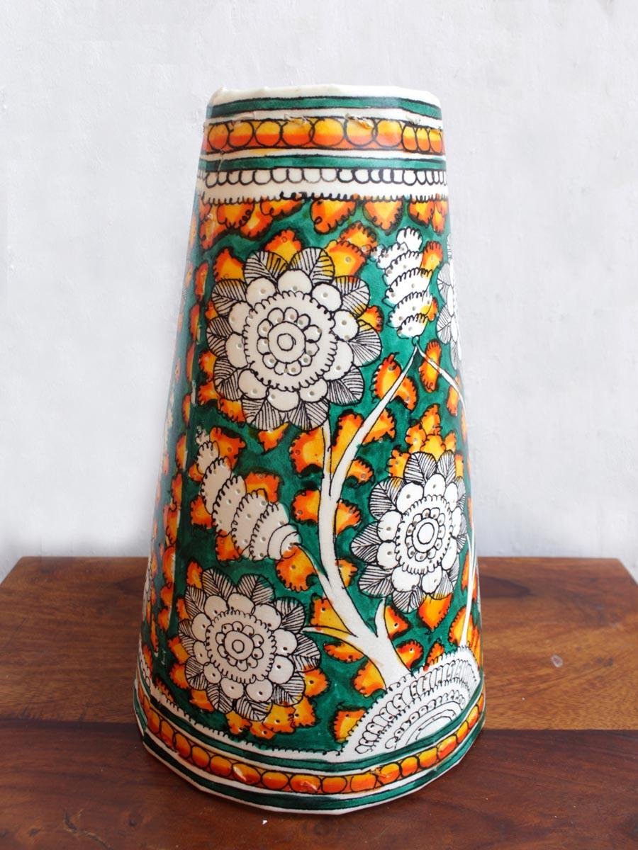 Green-and-Off-white-tholu-bommalata-pendant-lamp- Green-and-Off-white-tholu-bommalata-pendant-lamp-at Shilphaat.com