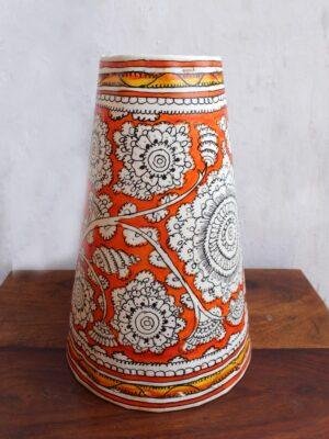 Orange-flowers-tholu-bommalata-pendant-lamp Shilphaat.com