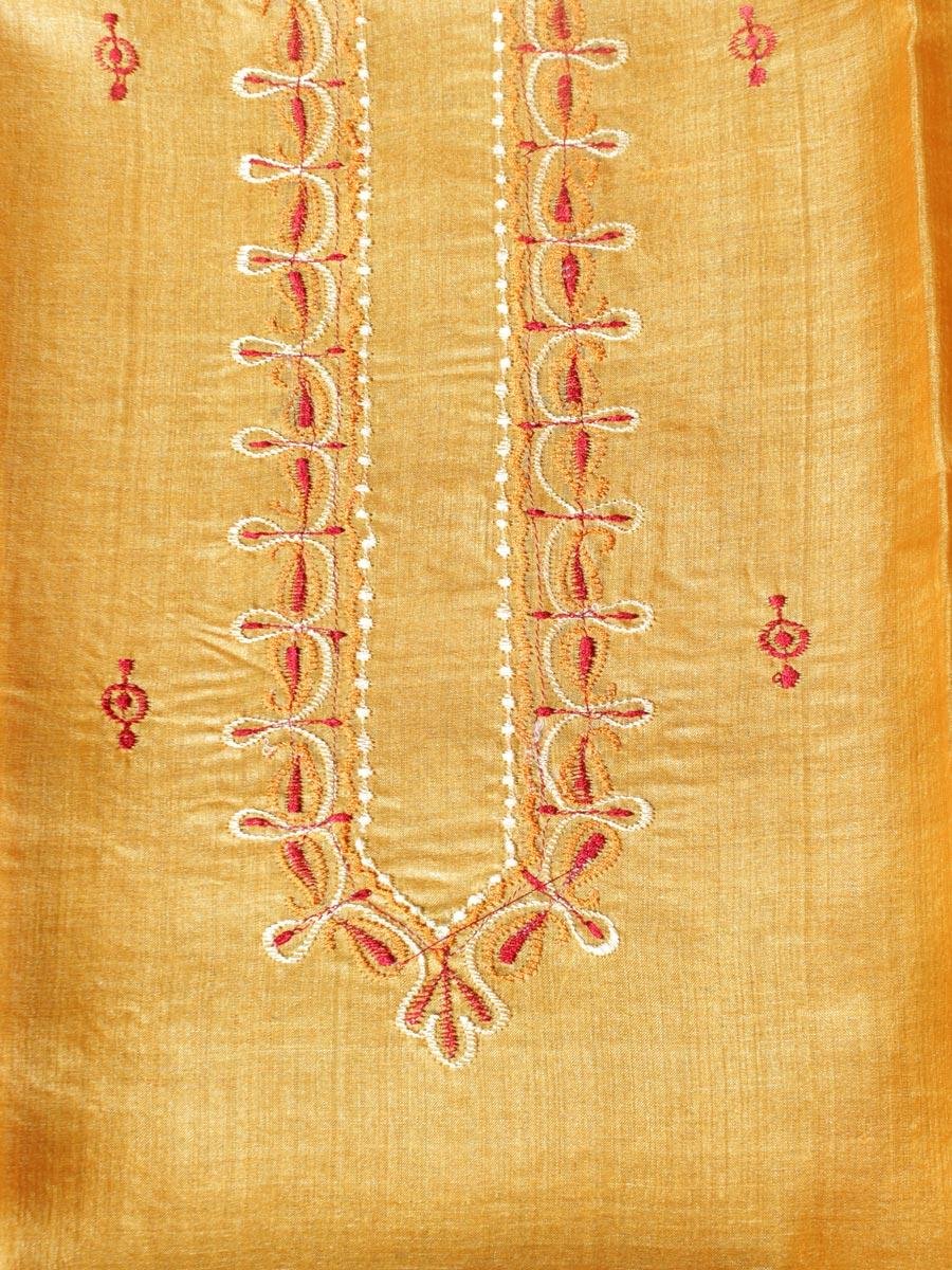 Turmeric-yellow-gents-tussar-silk-kuta-fabric Turmeric-yellow-gents-tussar-silk-kuta-fabric at Shilphaat.com