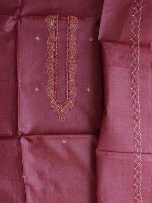 Wine-Red-Mens-pure-silk-kurta-fabric at old.shilphaat.com