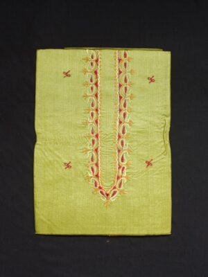 Yellowish-Green-mens-silk-kurta-fabric at Shilphaat.com