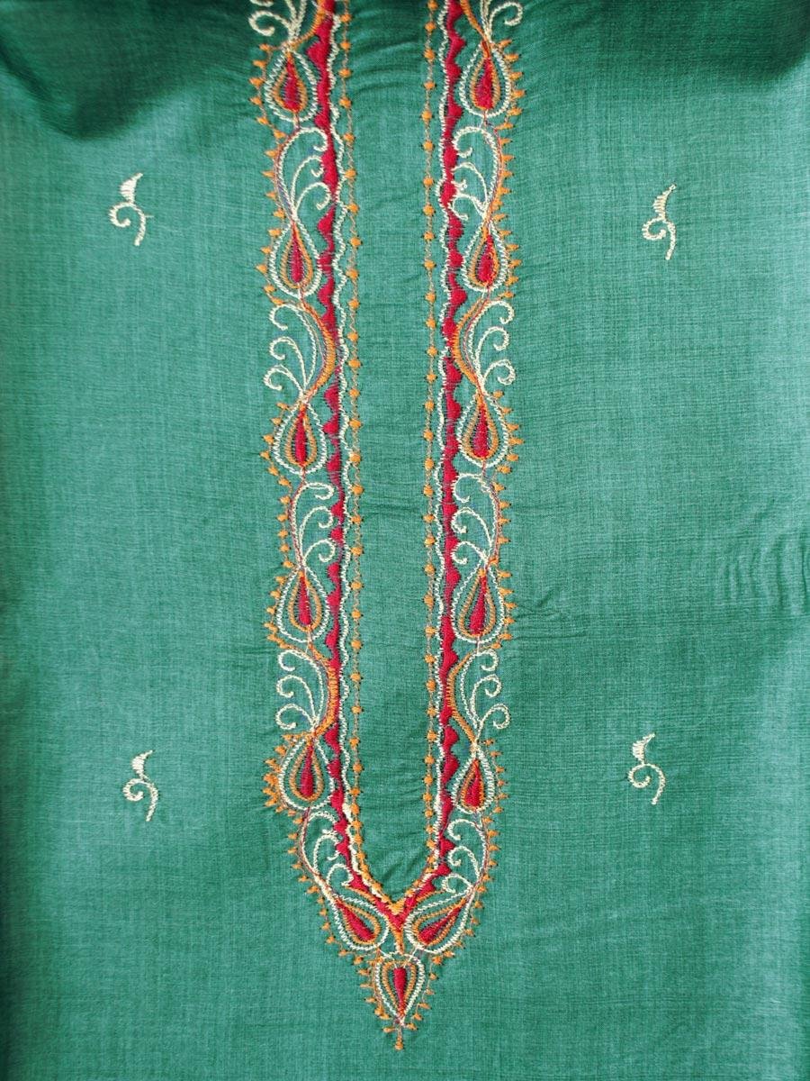 Dark-Emerald-Green-gents-tussar-silk-kuta-fabric Dark-Emerald-Green-gents-tussar-silk-kuta-fabric at Shilphaat.com