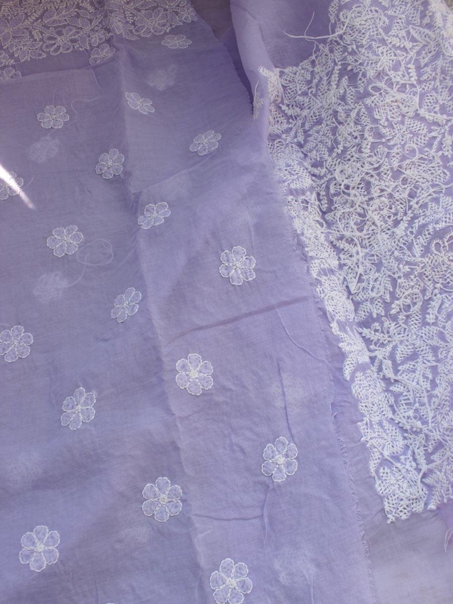 Lavender-chikankari-cotton-kurta-fabric-for-women Lavender-chikankari-cotton-kurta-fabric-for-women