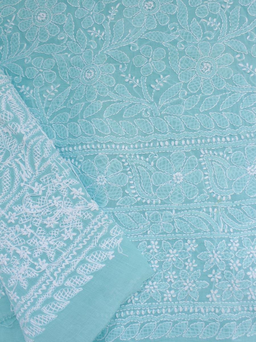 Sea-Blue-chikankari-cotton-kurta-fabric-for-women Sea-Blue-chikankari-cotton-kurta-fabric-for-women