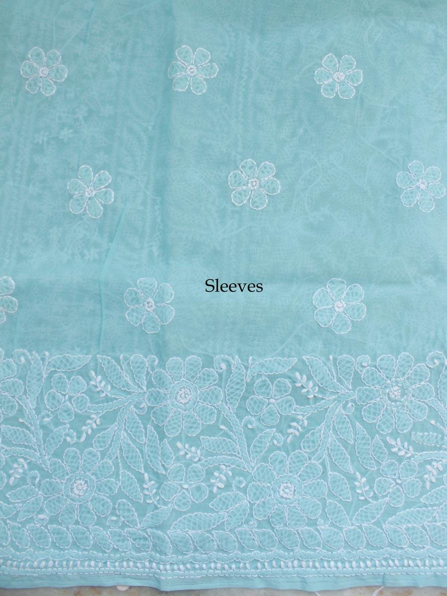 Sea-Blue-chikankri-embroidered-ladies-kurta Sea-Blue-chikankri-embroidered-ladies-kurta