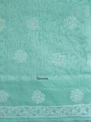 Seafoam-green-chikankri-embroidered-ladies-kurta at Shilphaat.com