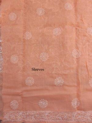 Pastel-Orange-chikankri-embroidered-ladies-kurta