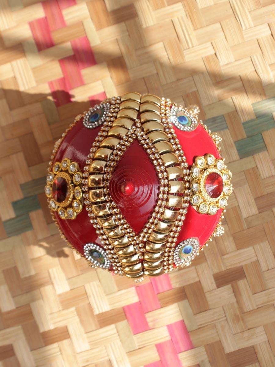 Red-Crystal-and-beads-small-wooden-sindhora Red-Crystal-and-beads-small-wooden-sindhora at Shilphaat.com