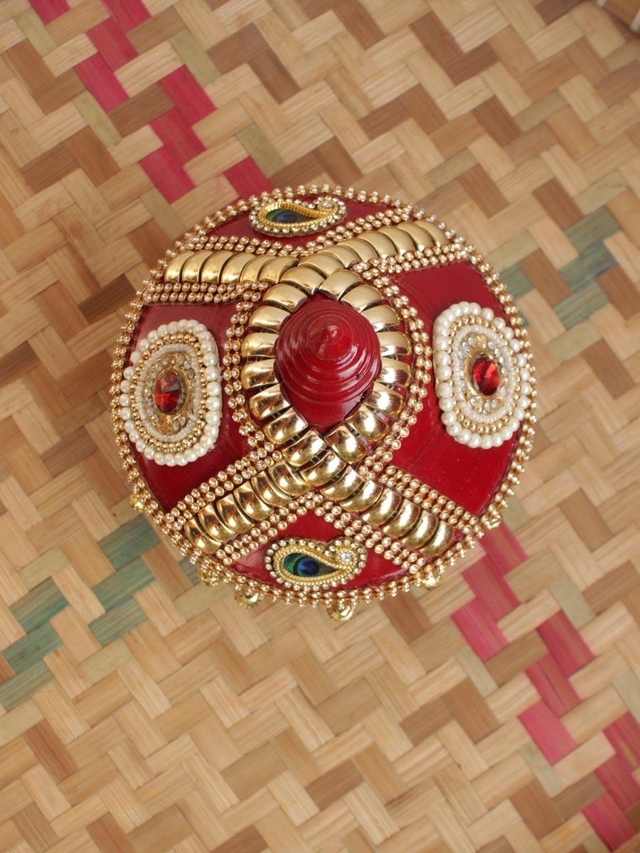 Crystal-red-lace-medium-wooden-sinhora Crystal-red-lace-medium-wooden-sinhora at Shilphaat.com