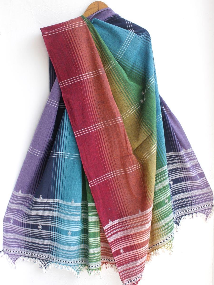 Multicolour-Kala-cotton-Handwoven-Bhujodi-dupatta Multicolour-Kala-cotton-Handwoven-Bhujodi-dupatta