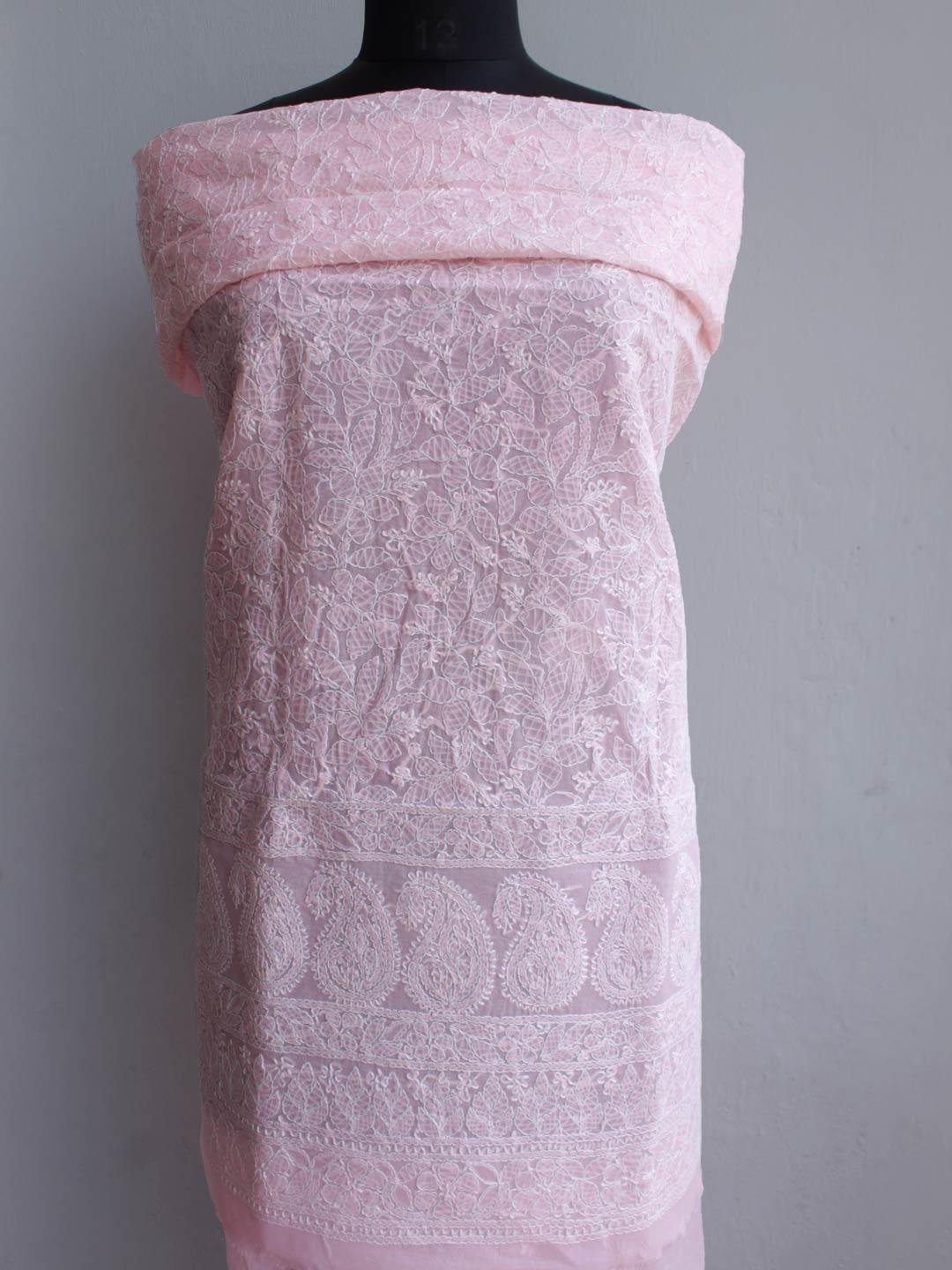 Candy-Pink-cotton-Chikankari-Kurta-Fabric Candy-Pink-cotton-Chikankari-Kurta-Fabric at Shilphaat.com