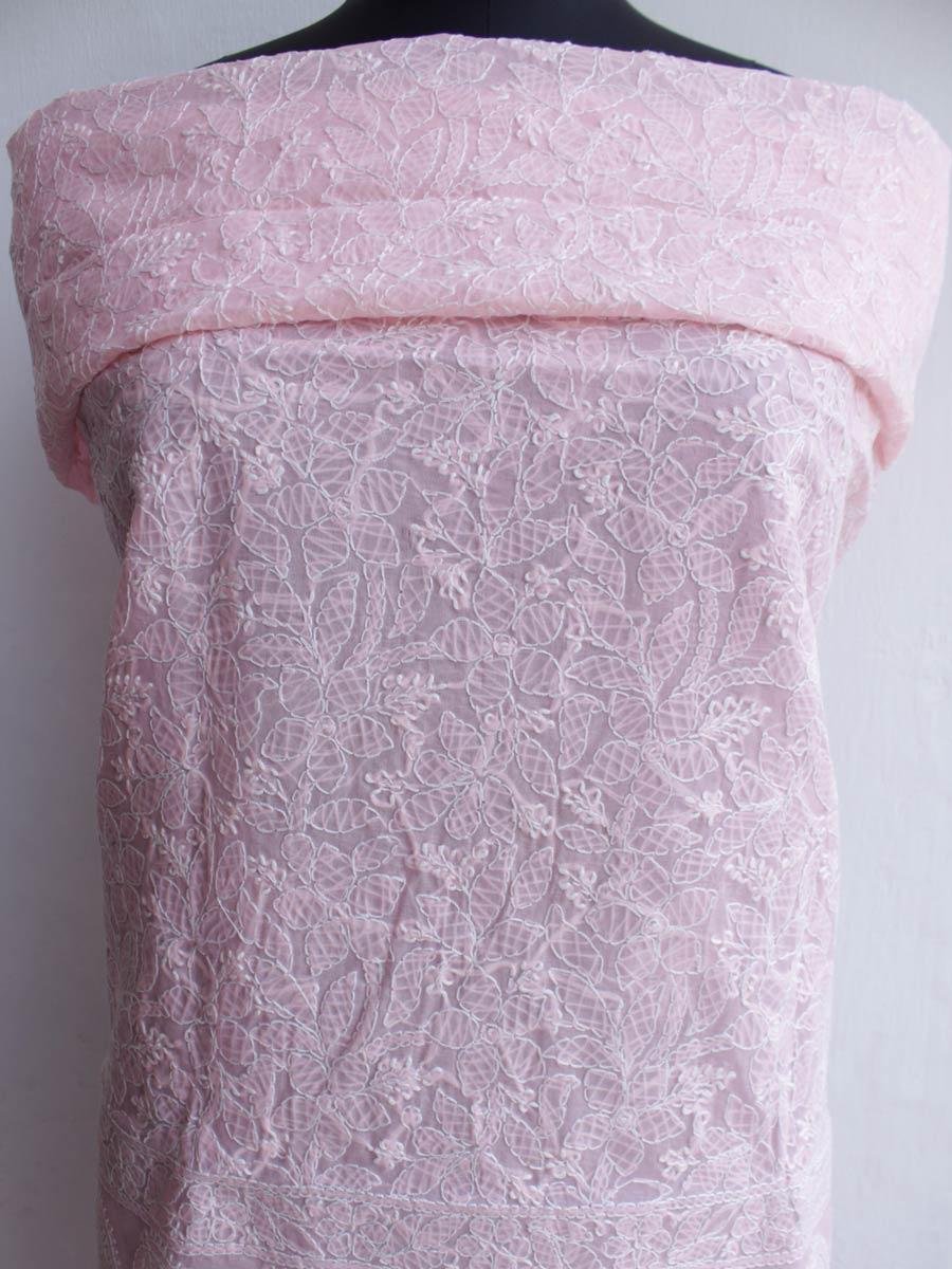 Candy-Pink-cotton-chikankri-kurta-fabric Candy-Pink-cotton-chikankri-kurta-fabric at Shilphaat